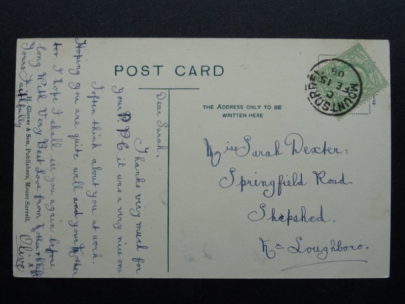 Leicestershire MOUNTSORRELL The Cross c1908 Postcard by H. Glover & Son