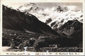 New Zealand Mt Sefton Mt Cook Aroarokaehe Range National Park RPPC 09.41