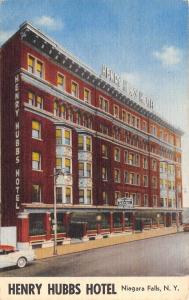 Niagara Falls NY 1954 Buick Not Parked in Free Garage~Henry Hubbs Hotel~Postcard
