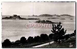 Old Postcard Dinard View to Fort Harbor and I Isle of Cezembre