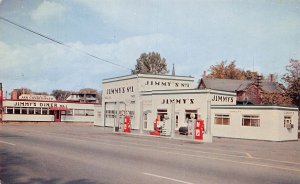 J77/ Auburn Maine Postcard Chrome Jimmy's Gas Station & Diner  51