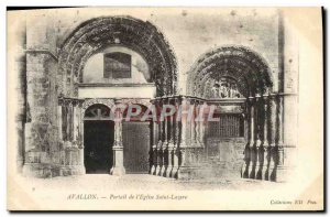 Old Postcard Avallon From Portal & # 39Eglise Saint Lazare