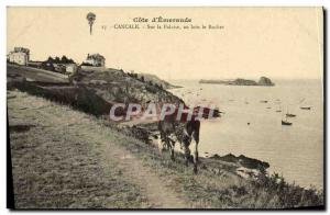 Old Postcard Cancale Cliff off the Rock Cow