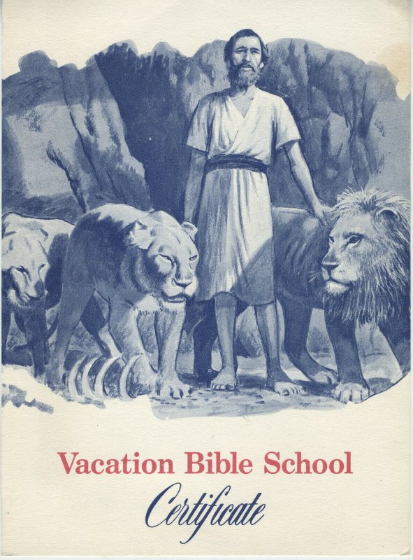 Vintage Ephemera/Paper: Vacation Bible School Certificate (1966)