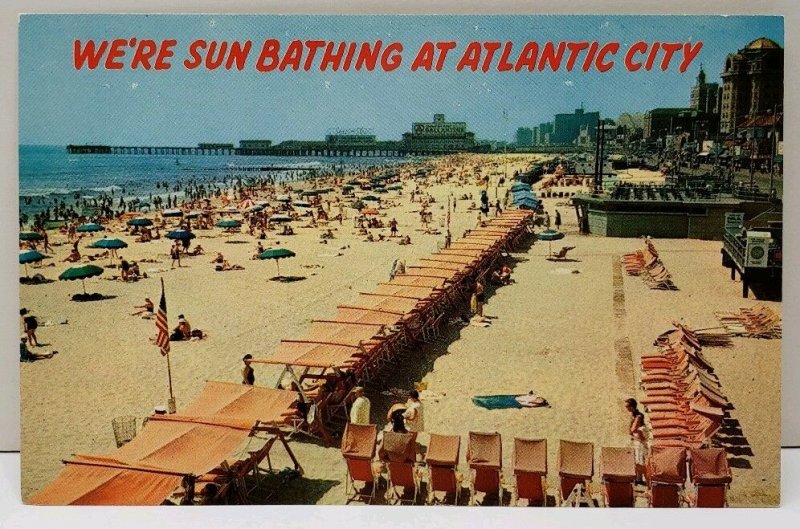 We're Sunbathing at Atlantic City NJ Postcard D1