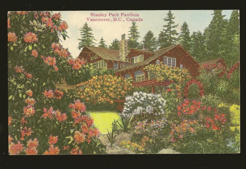 Postmarked 1946 Vancouver BC Stanley Park Pavilion Vancouver Color Postcard