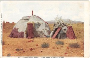 Piute Indian Wicki-up Nevada Native Americana 1910s E.L. Linton Antique Postcard