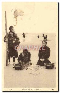 Old Postcard fisherwomen Shrimp Fishing Folklore