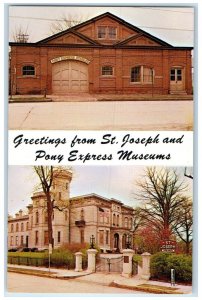 c1962 Greetings From St Joseph Pony Express Museums Multi-View Missouri Postcard