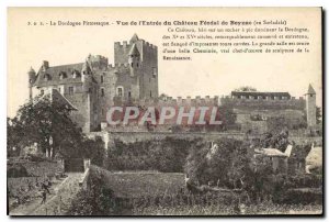 Old Postcard The Dordogne Picturesque view of Entree Feodal Chateau Beynac in...