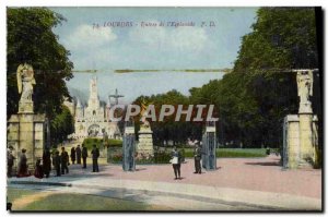 Old Postcard Lourdes the Esplanade Entree