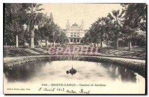 Postcard Old Casino in Monte Carlo and Gardens