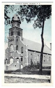 Mid-1900s Catholic Church, Milbank, SD Postcard