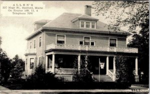 Sanford, ME Maine  ALLEN'S GUEST HOUSE/HOTEL  Route 108~11~4 Roadside Postcard