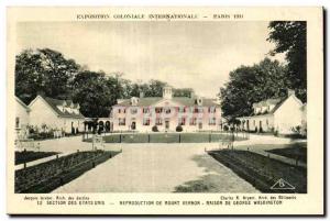 Old Postcard International Colonial Exposition Paris 1931 Section From USA Re...