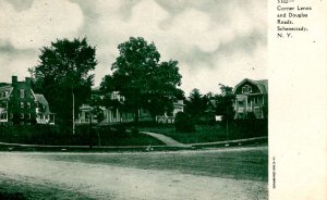 Schenectady, New York - The houses on the corner of Lenox & Douglas Roads -c1905