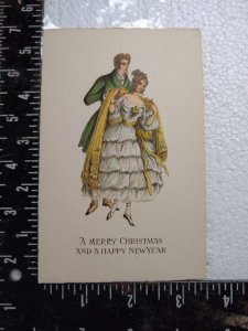Postcard A Merry Christ And A Happy New Year with Lovers Art Print