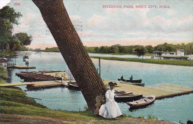 Iowa Sioux City Scene In Riverside Park 1919