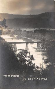 Oquaga Lake New York~View from Iron Kettle~Bridge Across Lake~1915 Real Photo PC