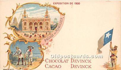 Expotostion De 1900 Chocolat Devinck, Tradecard backing Advertising Unused 