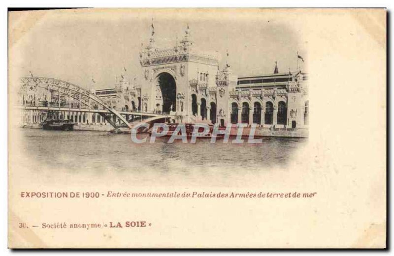 Old Postcard Paris 1900 Exhibition Monumental Entrance of the Palace of Armed...