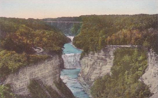 New York P O Castle Middle Falls From Inspiration Point Letchworth State Park...