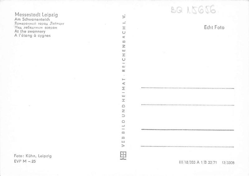BG15656 leipzig am schwanenteich  germany CPSM 14.5x9cm