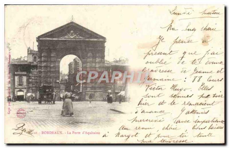 Old Postcard Bordeaux La Porte D & # 39Aquitaine