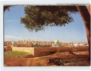 Postcard Eastern Wall Seen from Mt. Olives Temple Area Jerusalem Israel