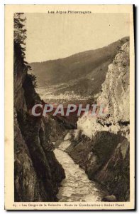 Old Postcard Gorges of Reissolle Road Condamine St Paul The picturesque Alps