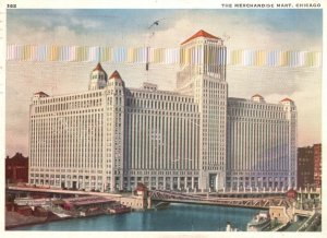 Vintage Postcard 1935  Merchandise Mart Wholesale City Under 1 Roof Chicago IL