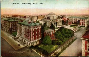 Birds Eye View Columbia University New York NY NYC UNP DB Postcard B1