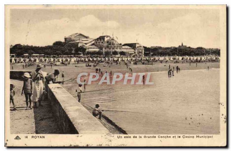 Royan Old Postcard A corner of the large conch and the Municipal Casino