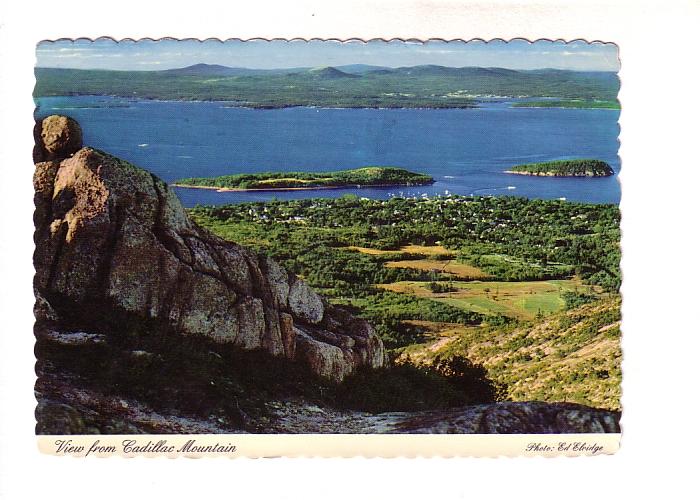 View from Cadillac Mountains, Bar Harbor, Porcupine Islands, Frenchman's Bay ...