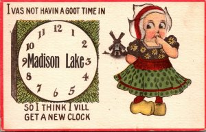 Minnesota Madison Lake Dutch Girl With Clock 1914