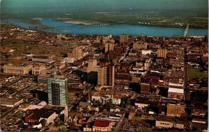 USA Aerial View Of Louisville Kentucky Chrome Postcard 09.81