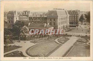 Old Postcard RENNES-Faculties of Sciences in January and Avenue Station