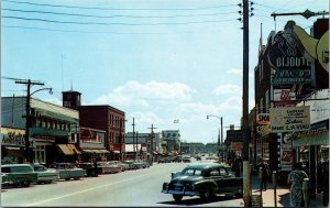 Vtg Val d'Or Quebec Canada 3rd Avenue Business Section Street View Postcard