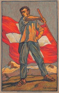 ST. MORITZ DORF SWITZERLAND NATIONAL RED CROSS STAMP POSTAL CARD POSTCARD 1912