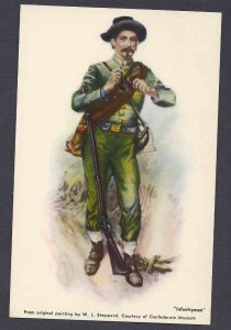 Ca 1945 P C CONFEDERATE INFANTRY MAN BY SHEPPARD IN MUSEUM MINT VALUE $19.50