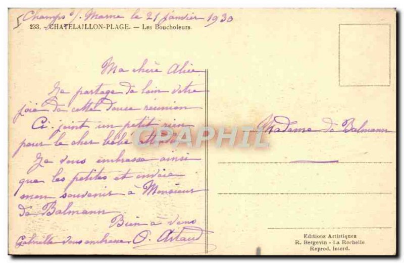 Postcard Old Boat Chatelaillon Plage boucholeurs