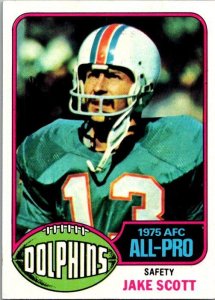 1976 Topps Football Card Jake Scott Miami Dolphins sk4483