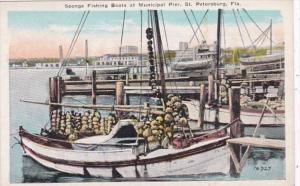 Florida St Petersburg Sponge Fishing Boats At Municipal Pier