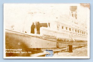 RPPC SS Northwestern 1/22/1916 Juneau Alaska AK Bombed 1942 Postcard N14