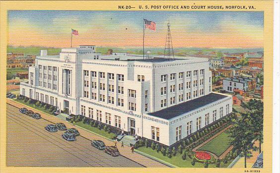 Post Office and Court House Norfolk Virginia Curteich