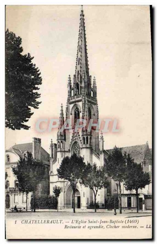 Old Postcard Chatellerault Eglise Saint Jean Baptiste in 1469 Restored and en...