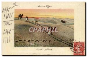 Algeria Algiers Old Postcard Scenes and Types In the desert (camel camel)