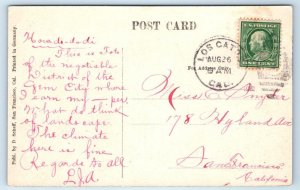 LOS GATOS, CA California ~ BUSINESS SECTION ~ Handcolored c1910 Scheff Postcard