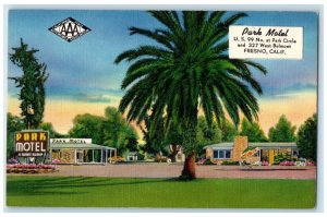 c1950's Park Motel Cars Scene Fresno California CA Unposted Vintage Postcard