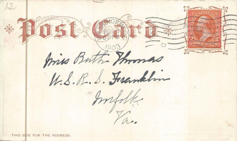 THE CAPITOL WASHINGTON DC LIVINGSTON POSTCARD 1903